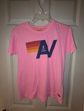 Aviator Nation Big Kids Pink Logo Tee Size 14
